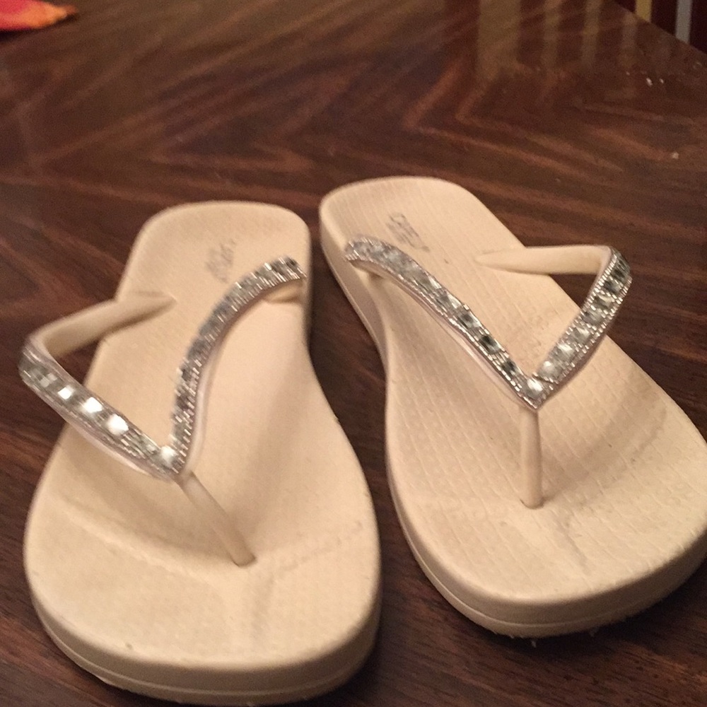 Capelli white sandals with rhinestones size 10